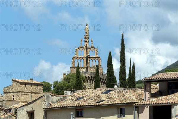 Nyons located in the Baronnies. The Randonne tower converted into a chapel in 1862, Alpes de Haute