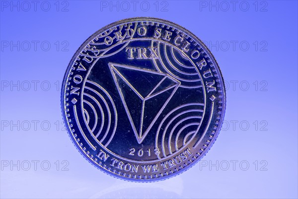 Tron, TRX, cryptocurrency, symbol coin, optical placeholder for the digital currency, blockchain,