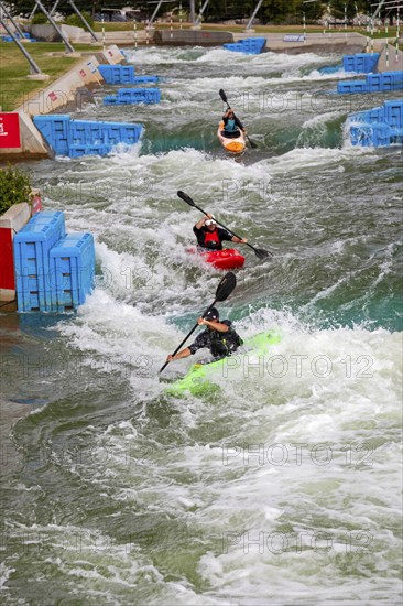 Oklahoma City, Oklahoma, Kayaking at Riversport, a center devoted to kayaking, rafting, and other