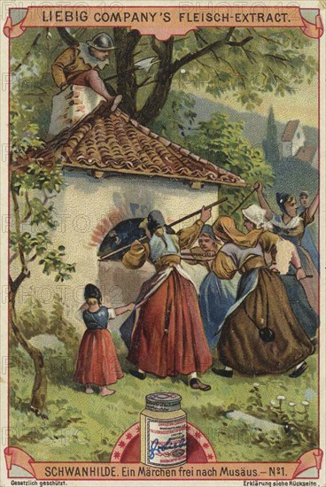 Picture series Schwanhilde, a fairy tale freely adapted from Musäus, Liebig picture, digitally