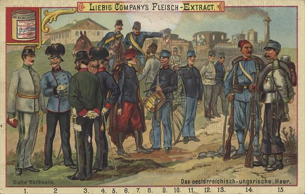 Picture series The Austro-Hungarian Army, Liebig picture, digitally restored reproduction of a