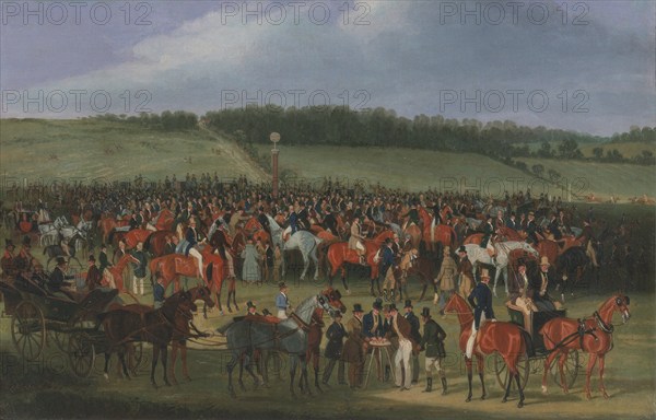Epsom race, the betting counter, horse betting, 1834, England, Historical, digitally restored