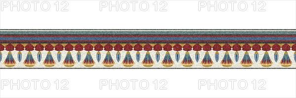 Horizontal border mosaic tiles, vector pattern