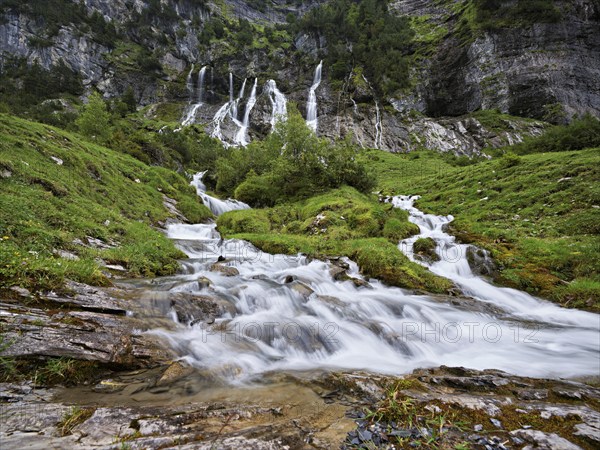 Cascades from the Jungibach Falls, Gental, Canton Bern, Switzerland, Europe