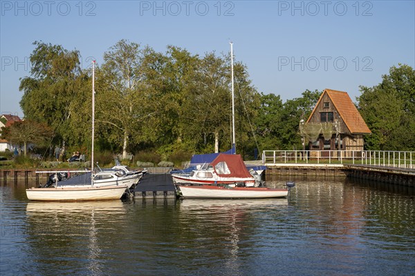 Achterwasser harbour, Ückeritz, Usedom Island, Baltic Sea, Mecklenburg-Western Pomerania, Germany,