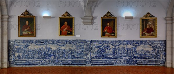 Church and Monastery of Sao Vicente de Fora, Panel of Azulejo tiles in the Cloister, Lisbon,
