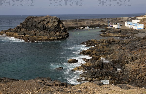 Fishing harbour at El Cotillo village, Fuerteventura, Canary Islands, Spain, Europe