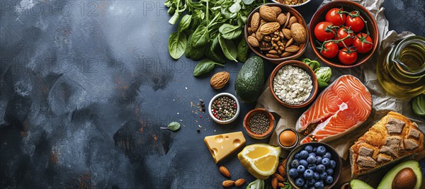 Concept of keto diet for weight loss dieting and improving health, AI generated