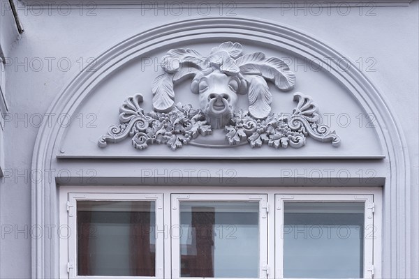 Relief of a bull above the window of a former butcher's shop, Wismar, Mecklenburg-Vorpommern,