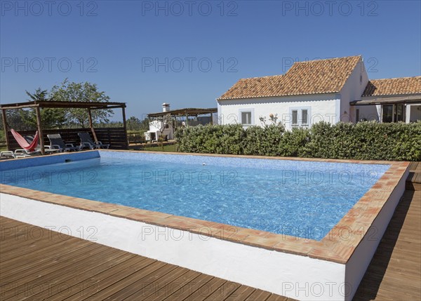 Swimming pool holiday accommodation at Brejão, Alentejo Littoral, Portugal, Southern Europe, Cerca