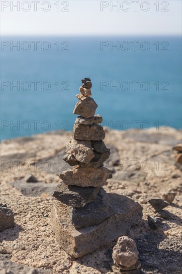 Cairns, Caleta Negra, west coast, Fuerteventura, Canary Island, Spain, Europe