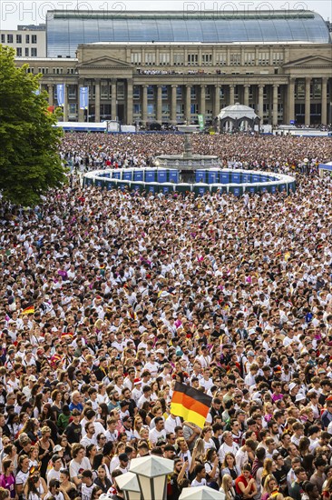 UEFA European Football Championship. Enthusiastic fans at the public viewing in the host city of
