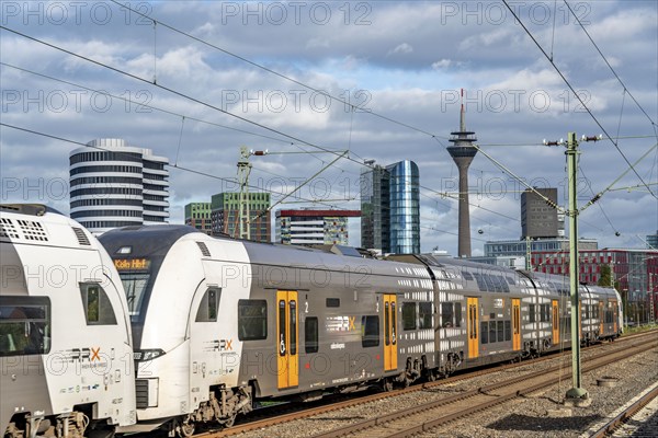 Regional express RE6 to Cologne, RRX, Rhine-Ruhr Express, Düsseldorf city centre skyline, Media