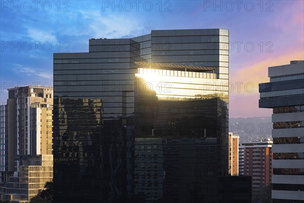 Panoramic skyline view of Guatemala City business and financial center