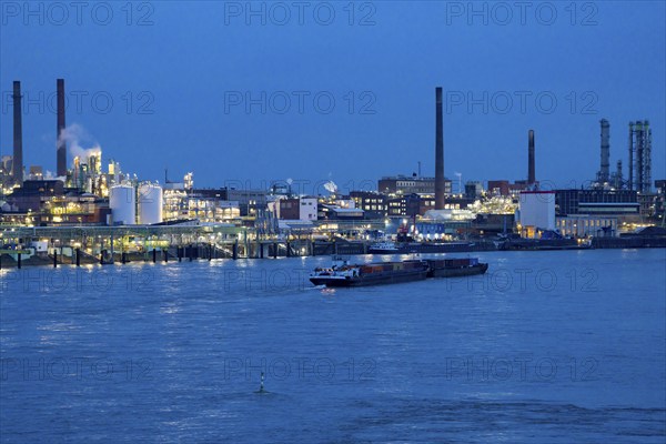 Backdrop of Chempark Leverkusen, Bayer Leverkusen, chemical park, chemical plant, river Rhine,