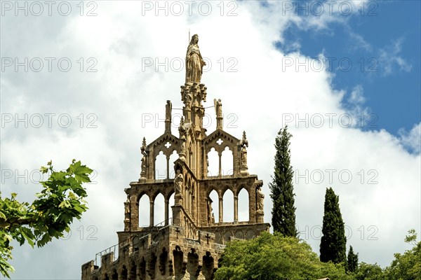Nyons located in the Baronnies. The Randonne tower converted into a chapel in 1862, Alpes de Haute