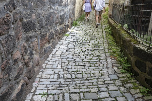 Paved path to Plassennburg Castle, Kulmbach, Upper Franconia, Bavaria, Germany, Europe