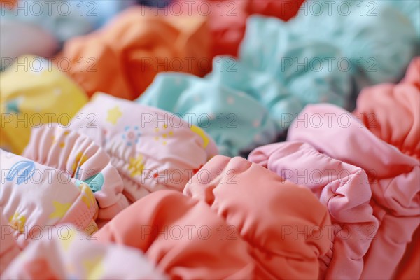 Close up of eco friendly cotton diapers. KI generiert, generiert, AI generated