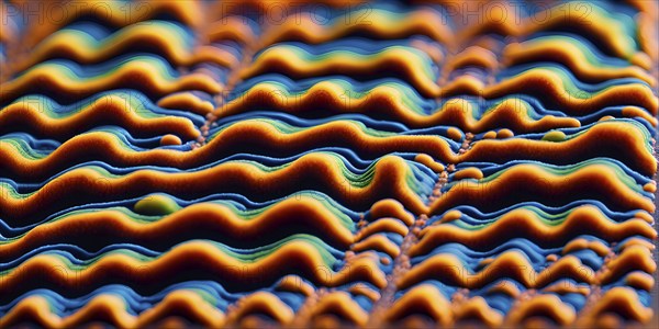 Nano material inspired by gecko feet with intricate patterns and vibrant colors representing