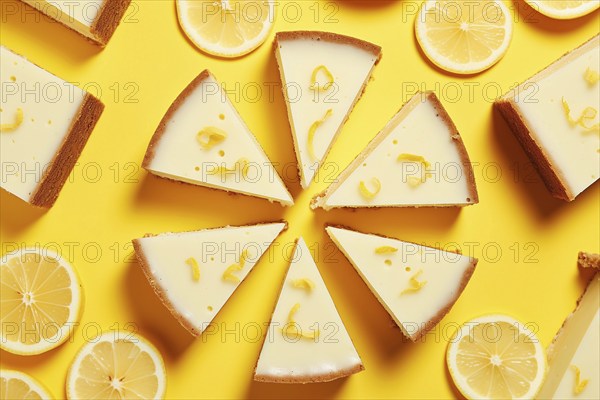 Top view of lemon cheesecake. KI generiert, generiert AI generated