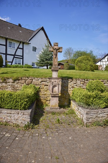 Crossroads in the Pesch district, Nettersheim, Eifel, Euskirchen district, North Rhine-Westphalia,