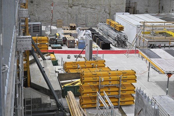 Large construction site for floor formwork