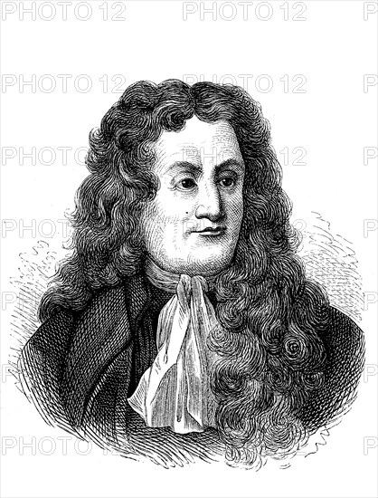 Jean de La Fontaine, 8 July 1621 - 13 April 1695, a French writer, Historical, digital reproduction