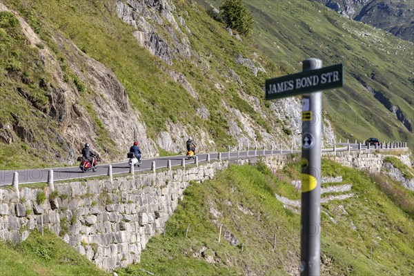James Bond Goldfinger curve viewpoint on the Furka Pass. Scenes for the James Bond film Goldfinger