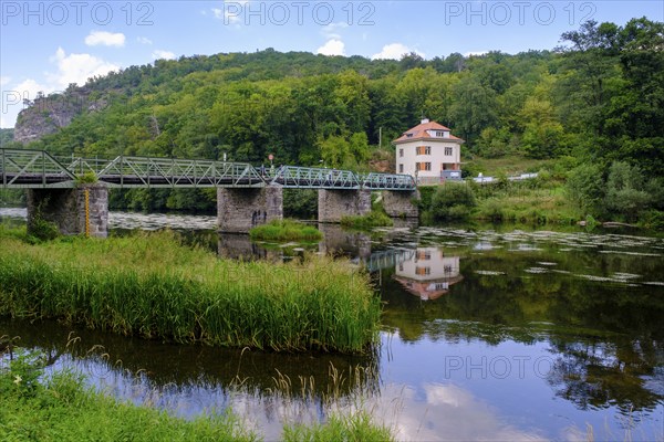 An der Thaya, Thaya bridge Hardegg, Cížov, state border in the middle of the river, Hardegg, Thaya
