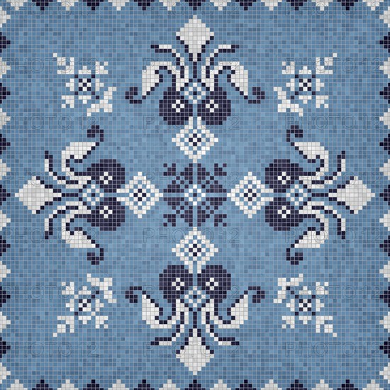Mosaic tiles background, seamless vector pattern