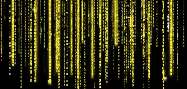 Abstract animation of binary code cascading down like digital rain, representing data insights in