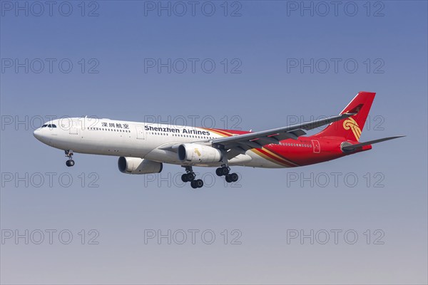 An Airbus A330-300 aircraft of Shenzhen Airlines with the registration number B-1072 at Hongqiao