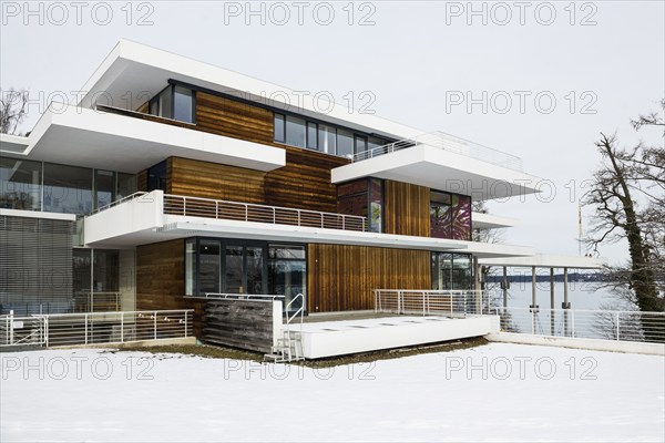 Buchheim Museum of Fantasy with snow in winter, Bernried, Lake Starnberg, Fünfseenland,