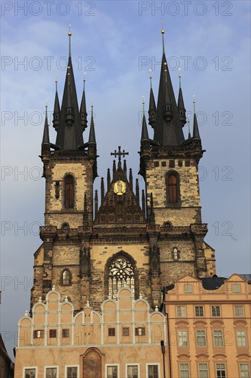 The Teyn Church, a Roman Catholic church in the Gothic style in Prague's Old Town on the Old Town