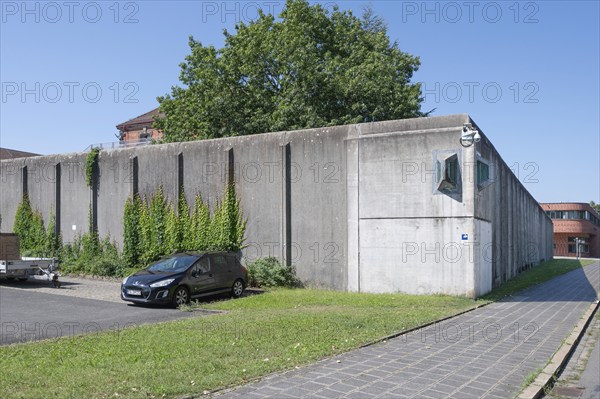 Observation window in the wall of the prison, JVA, Mannertstraße 6, Nuremberg, Middle Franconia,