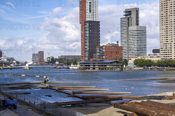 The Rijnhaven, a 28-hectare harbour basin, has now been filled in by almost a third to create space