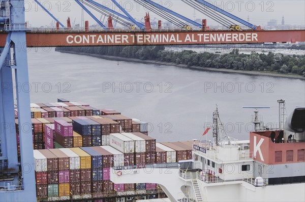 Altenwerder container terminal in Hamburg, 26/07/2024. /