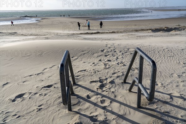 Dispatched beach access North Sea island of Borkum, East Frisia, Lower Saxony, Germany, Europe