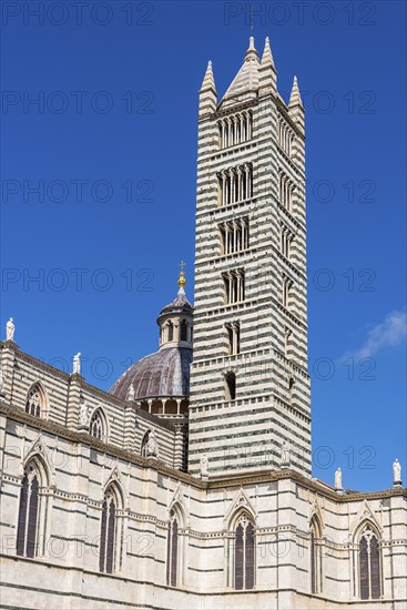 Cathedral, old town, architecture, landmark, travel, tourism, blue sky, Siena, Tuscany, Italy,