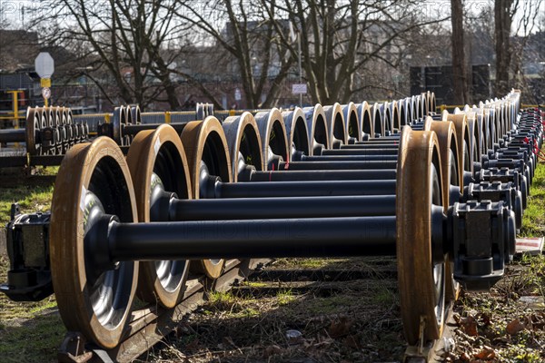 Wheelsets for railway vehicles, serviced and renewed, Herne, North Rhine-Westphalia, Germany,