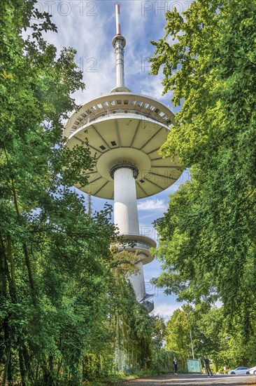 Television tower near Hausberge, district of Porta Westfalica, Weser Valley, Weserbergland, North