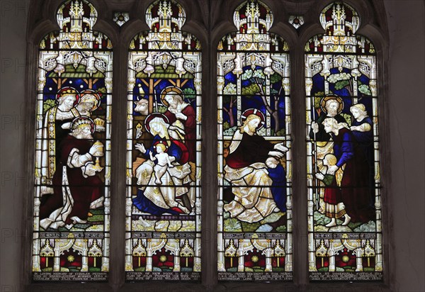 Church of Saints Peter and Paul, Pettistree, Suffolk, England, UK stained glass windows