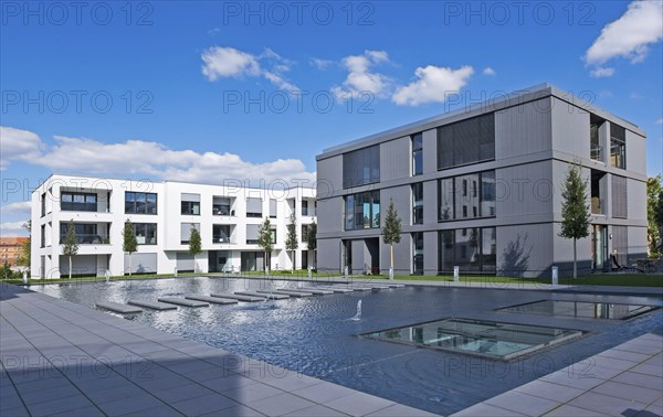 Residential neighbourhood with modern apartment blocks, Rhineland-Palatinate, Germany, Europe