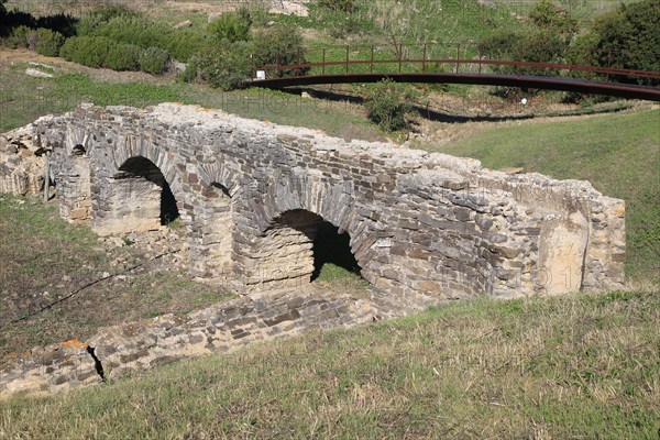 Punta Paloma bridge aqueduct at Baelo Claudia Roman site, Cadiz Province, Spain, Europe