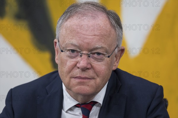 Stephan Weil (Minister-President of Lower Saxony, SPD) at a press conference after the