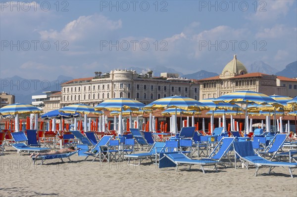 Viareggio beach, Versilia coast, Riviera, Tuscany, Italy, Europe