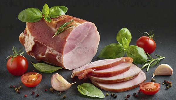 Food, ham, smoked salmon ham, AI generated, AI generated