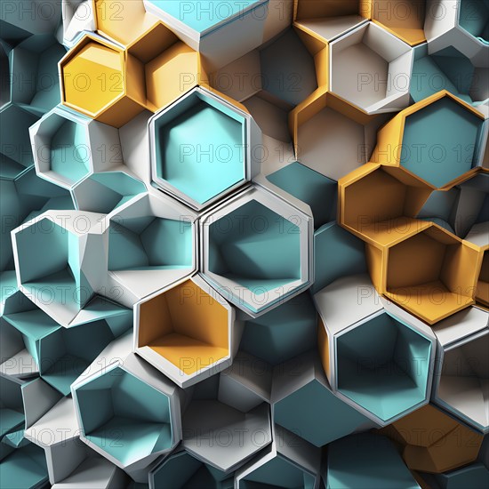 Abstract artwork based on the hexagonal patterns of a honeycomb highlighting efficient structural