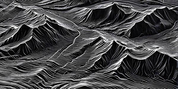 Abstract topographic map contour with complex terrain patterned, AI generated