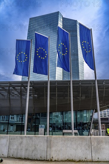 Building of the European Central Bank, ECB, in Frankfurt am Main, Skyline, Hesse, Germany, Europe